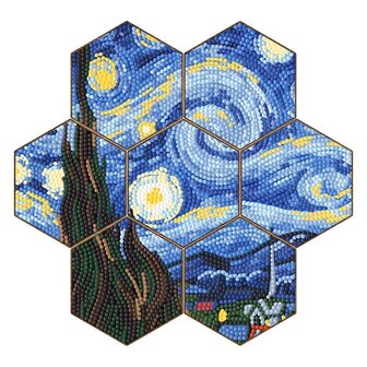 Diamond Painting Untersetzer Vincent van Gogh Sternennacht (7 St&uuml;ck)