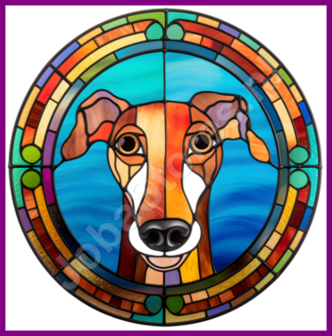 Diamond Painting Glas in lood Hond - Greyhound