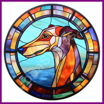 Diamond Painting Glas in lood Hond - Greyhound