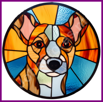 Diamond Painting Glas in lood Hond - Jack Russell 01