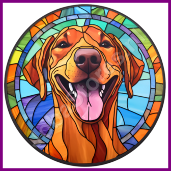 Diamond Painting Glas in lood Hond - Rhodesian Ridgeback