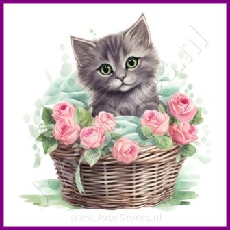 Diamond Painting Kitten in mand