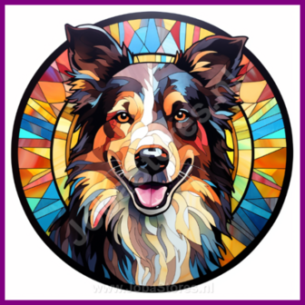 Diamond Painting Glas in lood Hond - Border Collie