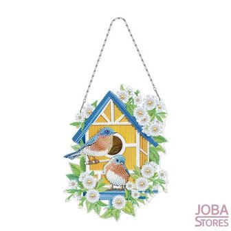 Diamond Painting Hanging Ornament Birds with Birdhouse (25cm)