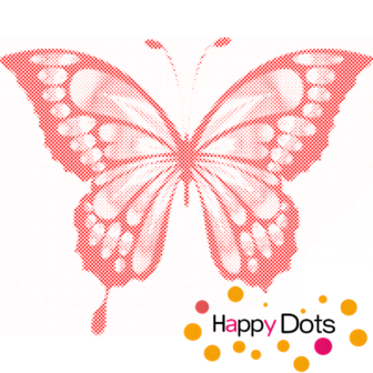 HappyDots DOT Painting Vlinder 30x40cm - Stippelschilderij Rood