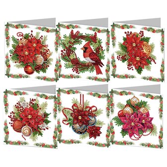 Diamond Painting Weihnachtskarten Set 12 (6 St&uuml;ck)