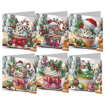 Diamond Painting Weihnachtskarten Set 14 (6 St&uuml;ck)