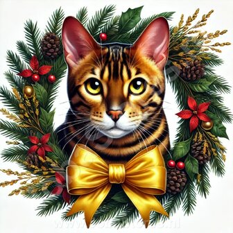 Diamond Painting Weihnachtskranz - Bengal