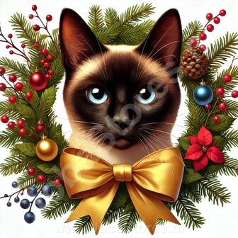 Diamond Painting Weihnachtskranz - Siamese