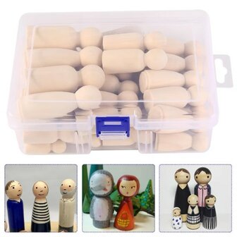 Peg Dolls 50 St&uuml;ck im Aufbewahrungskoffer