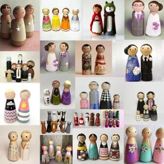 Peg Dolls 50 St&uuml;ck im Aufbewahrungskoffer