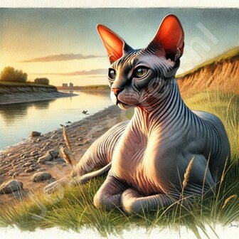 Diamond Painting Liegende Katze - Sphynx