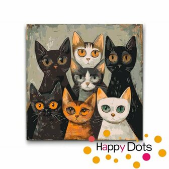 Malen nach Zahlen Katzen Familie 50x50cm (HappyDots)