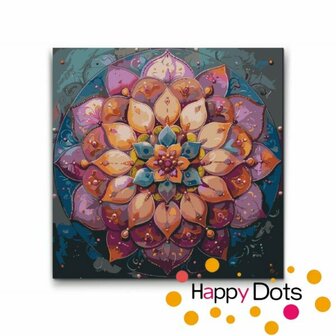 Malen nach Zahlen Mandala Blume 50x50cm (HappyDots)