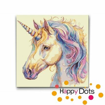 Malen nach Zahlen Einhorn 50x50cm (HappyDots)