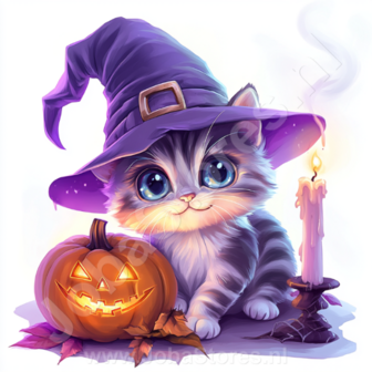 Diamond Painting Halloween Katze 01