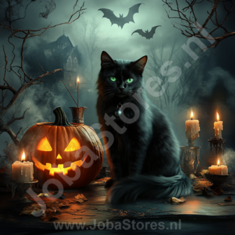 Diamond Painting Halloween Katze 02