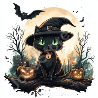 Diamond Painting Halloween Katze 03