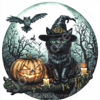 Diamond Painting Halloween Katze 04