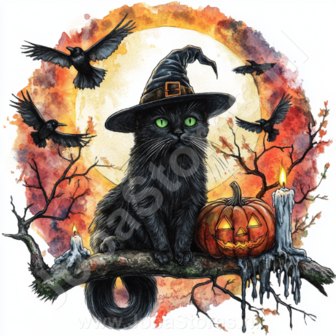 Diamond Painting Halloween Katze 05