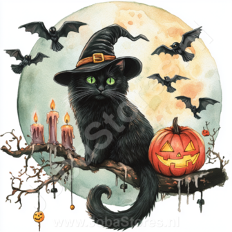 Diamond Painting Halloween Katze 06