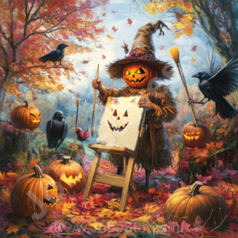 Diamond Painting Halloween Vogelscheuche 08