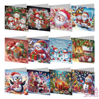 Diamond Painting Weihnachtskarten Set 23