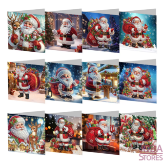 Diamond Painting Weihnachtskarten Set 25 - Weihnachtsmann