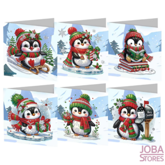 Diamond Painting Weihnachtskarten Set 26 - Pinguin