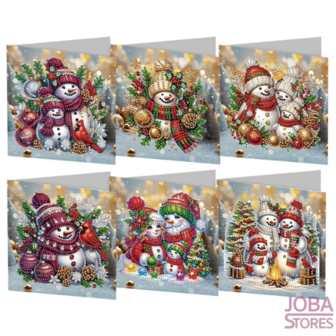 Diamond Painting Weihnachtskarten Set 29 - Schneemann