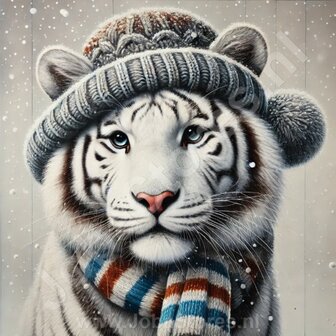 Diamond Painting Winter Wei&szlig;er Tiger