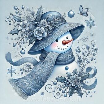 Diamond Painting Schneemann mit Hut 02