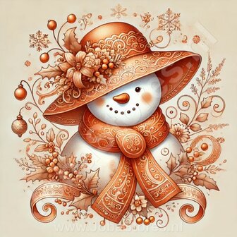 Diamond Painting Schneemann mit Hut 07