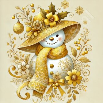 Diamond Painting Schneemann mit Hut 08