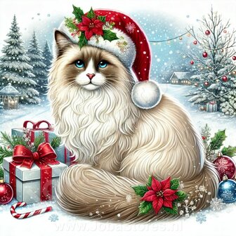 Diamond Painting Weihnachtskatze - Ragdoll