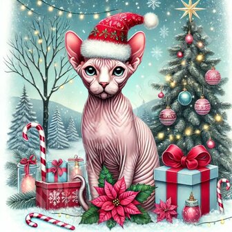 Diamond Painting Weihnachtskatze - Sphynx