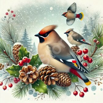 Diamond Painting Weihnachtsvogel - Bombycilla