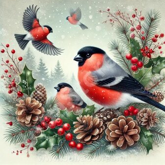 Diamond Painting Weihnachtsvogel - Gimpel