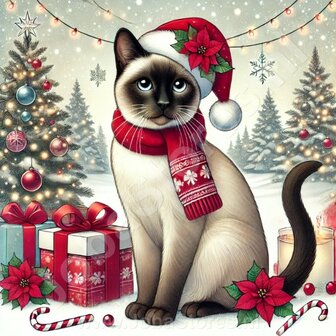 Diamond Painting Weihnachtskatze - Siamese