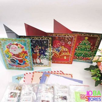 Diamond Painting *Special* Kerstkaarten set (4 stuks)