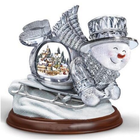 Diamond Painting Kerst - Snowglobe Sneeuwpop op slee