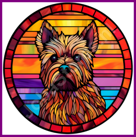 Diamond Painting Glas in lood Hond - Cairnterrier