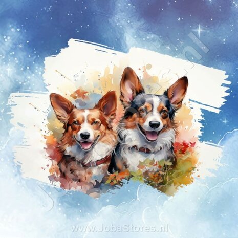 Diamond Painting Aquarel Hond - Corgi