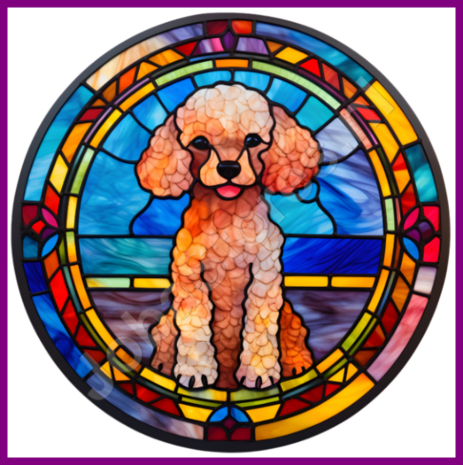 Diamond Painting Glas in lood Hond - Poedel