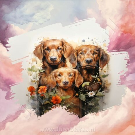 Diamond Painting Aquarel Hond - Ierse Setter 