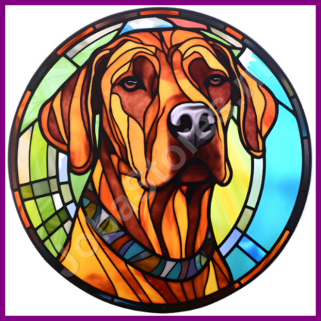 Diamond Painting Glas in lood Hond - Rhodesian Ridgeback