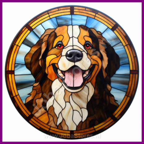 Diamond Painting Glas in lood Hond - Berner Sennenhond