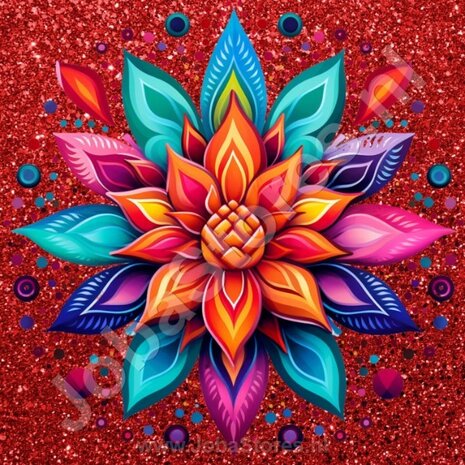 Diamond Painting Mandala Rood