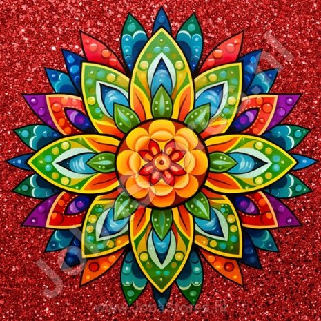 Diamond Painting Mandala Rood