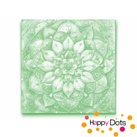 HappyDots DOT Painting Mandala bloem 50x50cm - Stippelschilderij Groen